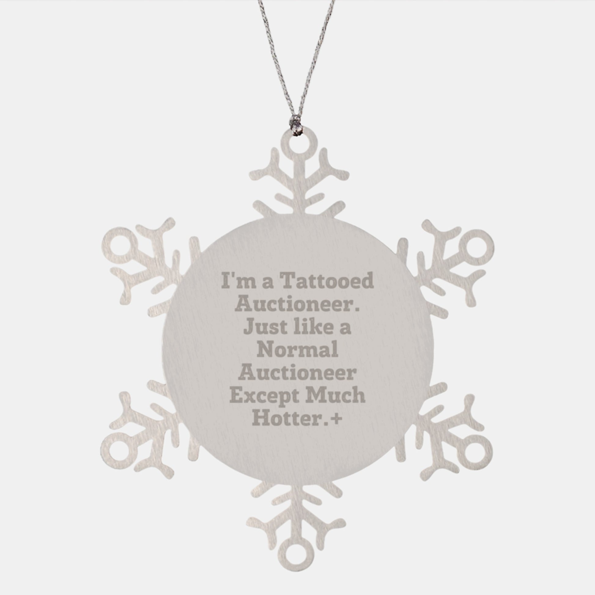 Unique Auctioneer Snowflake Ornament, Funny Gift for Friends from Men, Christmas Decorations - Image 1