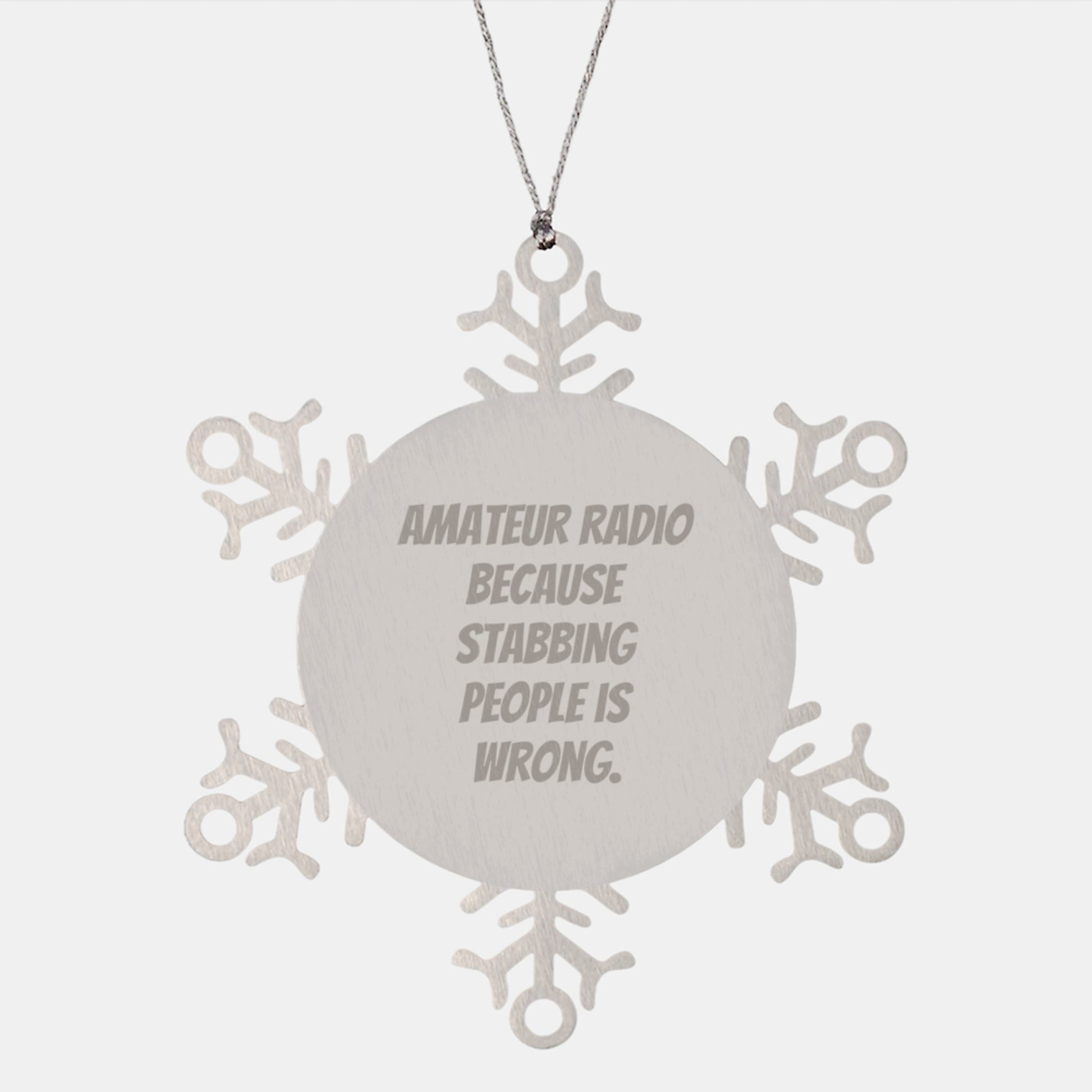 Amateur Radio Gifts from Men to Amateur Radio Enthusiasts - Funny Snowflake Ornament, Christmas Unique Presents for Amateur Radio Operators, Shatterproof Stainless Steel - Image 1