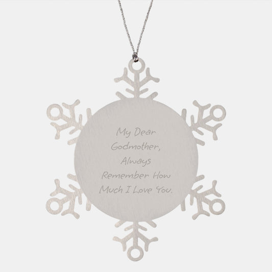 Warm Wishes from Family, Godmother Snowflake Ornament for Her, Always Remember How Much I Love You, Christmas Unique Gift from Men, Women, Friends, Coworkers, Family - Image 1