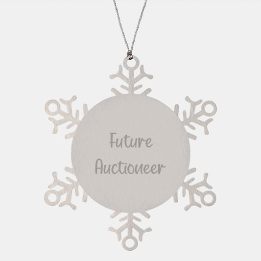 Auctioneer Gifts, Funny Quote, Snowflake Ornament, Gifts from Friends for Future Auctioneer, Christmas Unique Gifts - Image 1