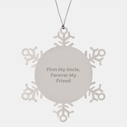 Uncle Gifts, Forever My Friend Snowflake Ornament, Gifts from Family to Uncle, Unique Christmas Ornament - Image 1