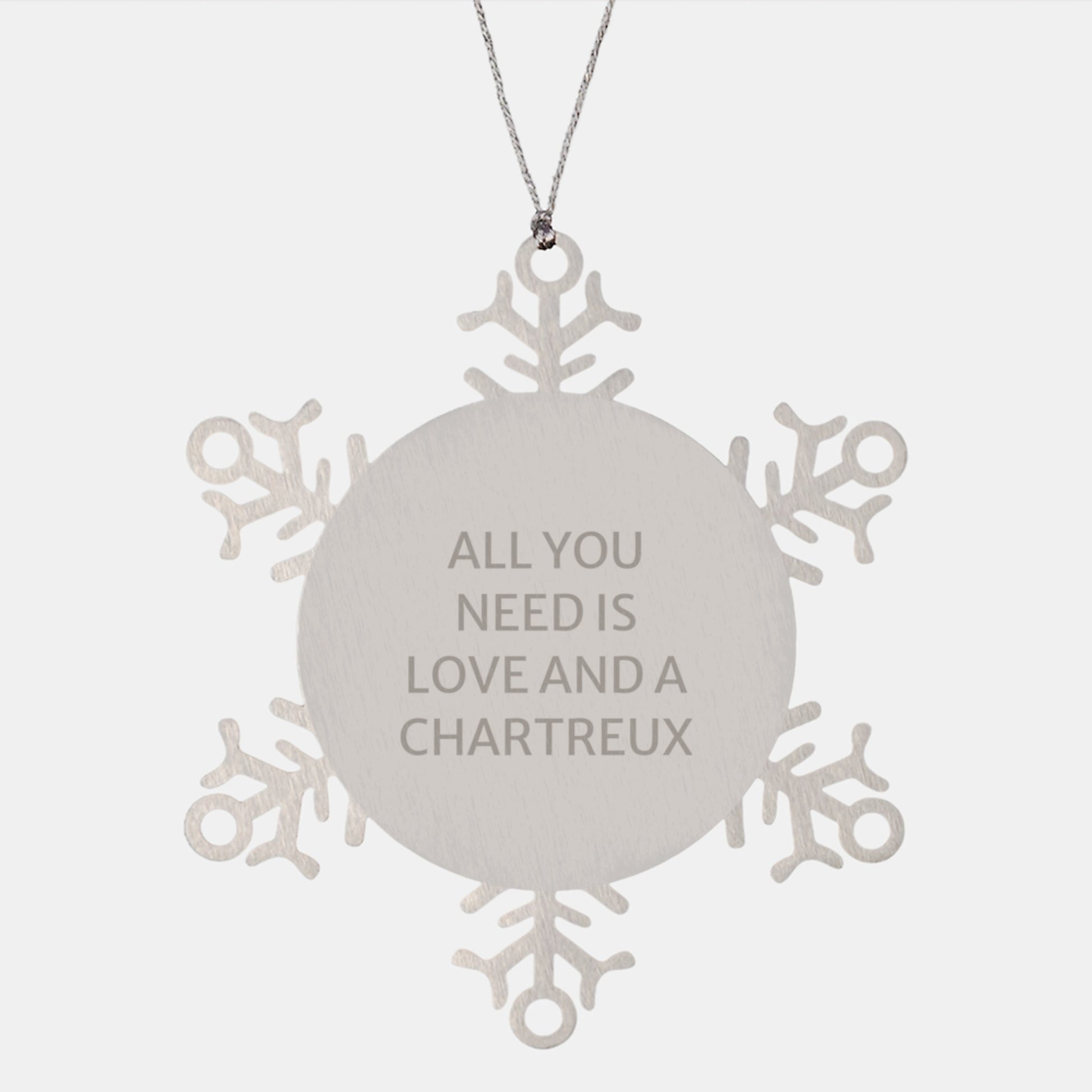 Chartreux Cat Lovers' Snowflake Ornament, All You Need Is Love And A Chartreux, Gifts from Friends to Family for Christmas - Image 1