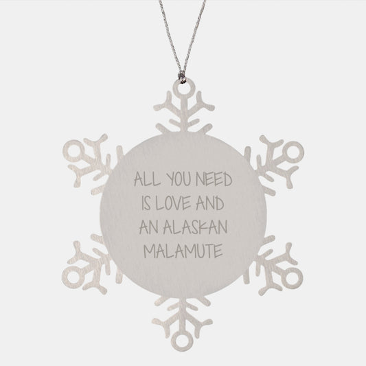 Alaskan Malamute Dog Gifts - Snowflake Ornament with Inspirational Quote, Gifts from Family for Friends, Christmas Unique Presents - Image 1