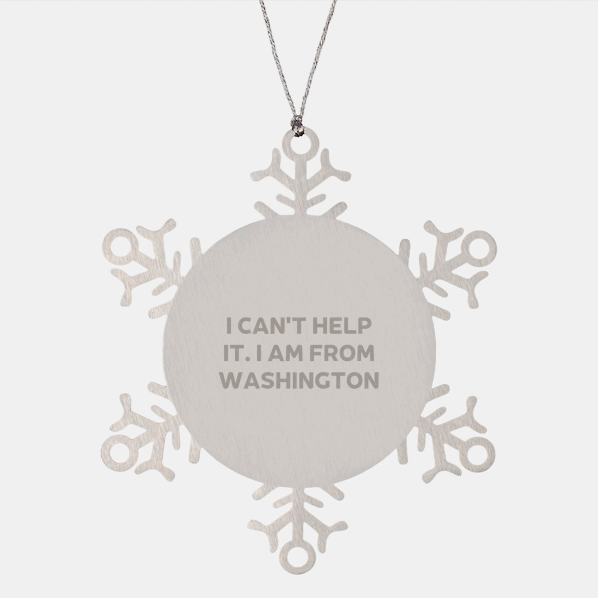 Washington Snowflake Ornament, Funny Quote Gifts from Washington, Christmas Unique Gifts for Washington, Friends, Family - Image 1