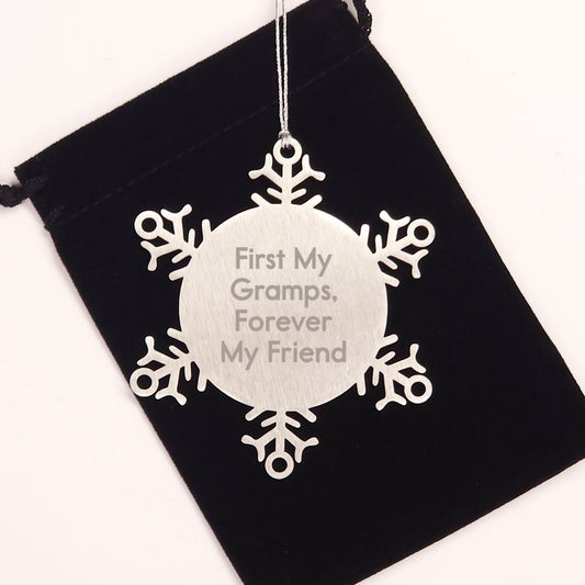 'Funny Gramps Moments, Snowflake Ornament Gifts for Him, From Men to Gramps, Christmas Unique Gifts - Image 2