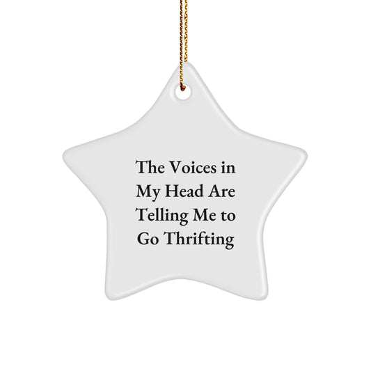 Thrifting Treasures, Funny Quotes, and Star Ornament Gifts from Friends for Thrifting Enthusiasts, Gifts from Family for Christmas - Image 1