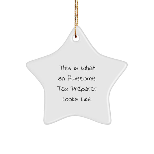 Tax Preparer Gifts, Funny Quote, Star Ornament for Christmas, Gifts from Family, for Her - Image 1