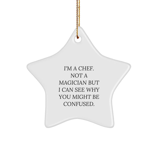 Chef's Delight Star Ornament, Funny Quote Gifts for Men, Women, Friends, and Family, Christmas Decorations, Gifts from Chef, for Chef - Image 1