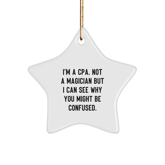 'CPA Magic' Star Ornament, Funny Gifts from Family for CPA, Christmas Unique Gifts - Image 1