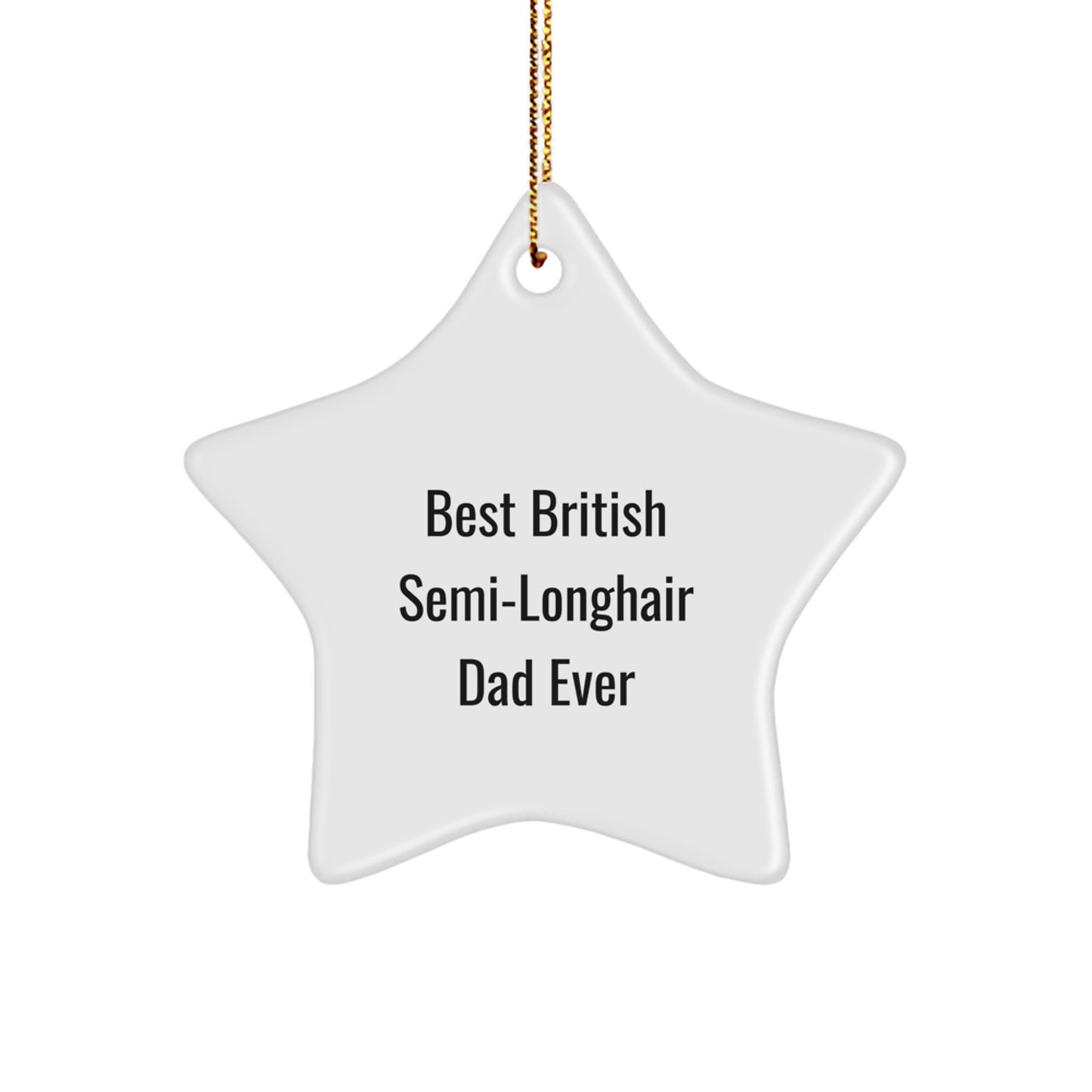 British Semi-Longhair Cat Dad Gifts from Friends, Star Ornament for Christmas Unique British Semi-Longhair Cat Lovers - Image 1
