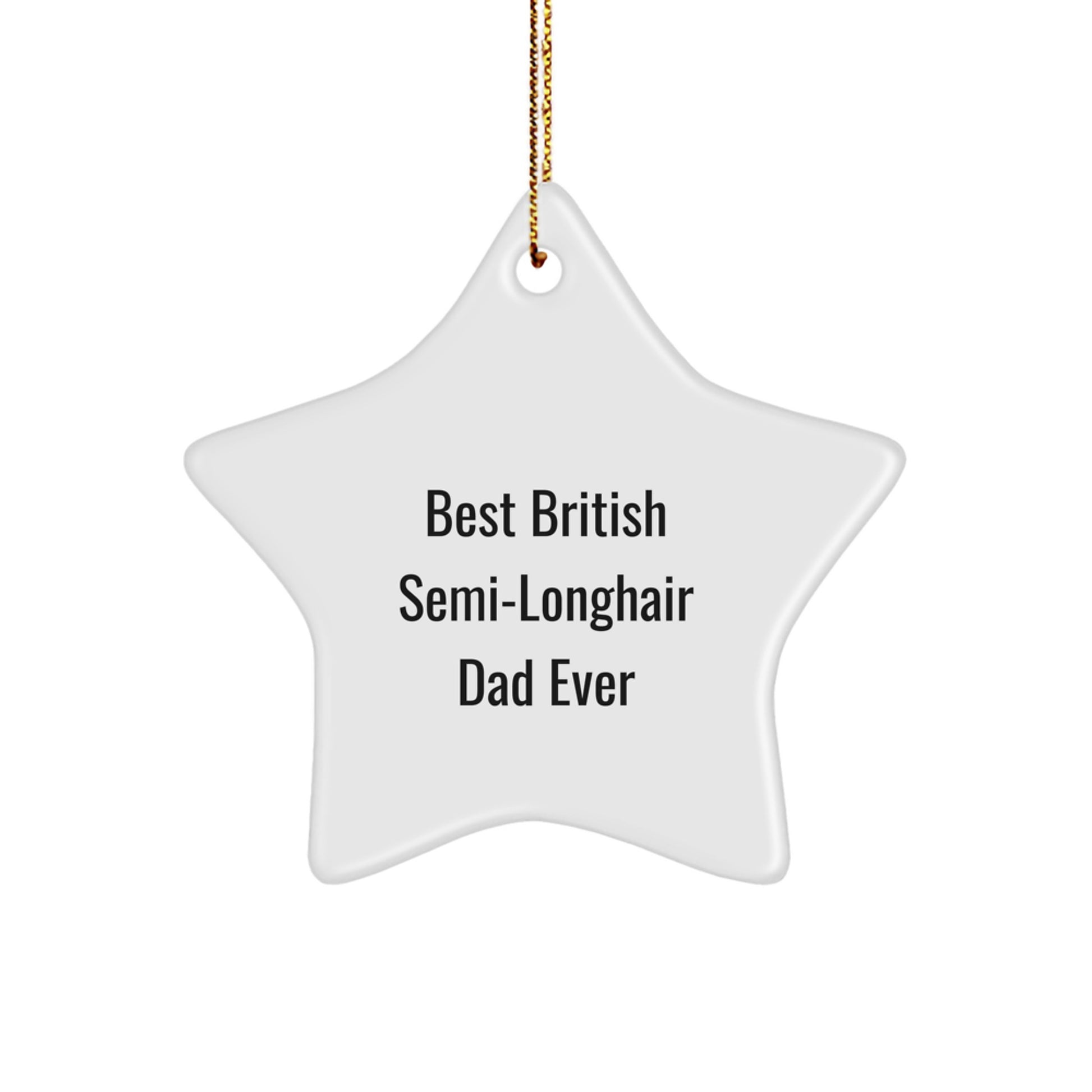 British Semi-Longhair Cat Dad Gifts from Friends, Star Ornament for Christmas Unique British Semi-Longhair Cat Lovers - Image 1