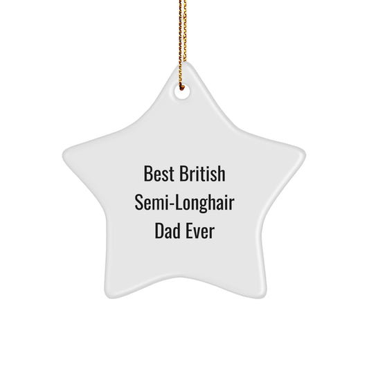British Semi-Longhair Cat Dad Gifts from Friends, Star Ornament for Christmas Unique British Semi-Longhair Cat Lovers - Image 1