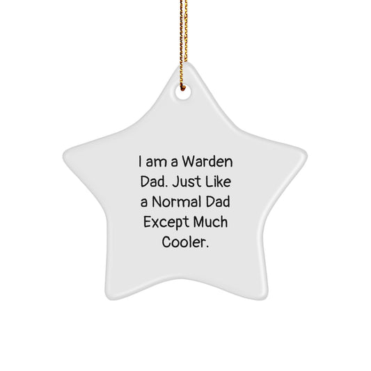 Warden Star Ornament Funny Gift for Him Funny Dad Christmas Unique Gifts from Family - Image 1