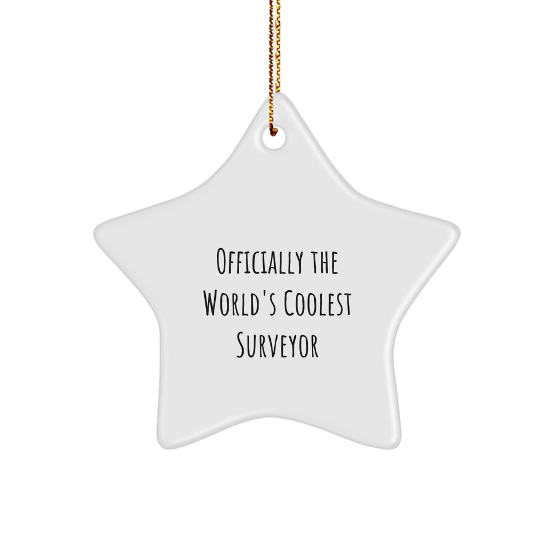 Surveyor Gifts for Men, Officially The World's Coolest Surveyor Star Ornament, Funny Christmas Unique Gifts from Friends for Surveyors - Image 1