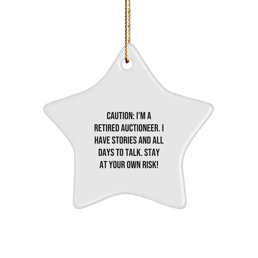 Auctioneer Gifts from Friends, Women, or Coworkers - Cautionary Star Ornament - Image 1