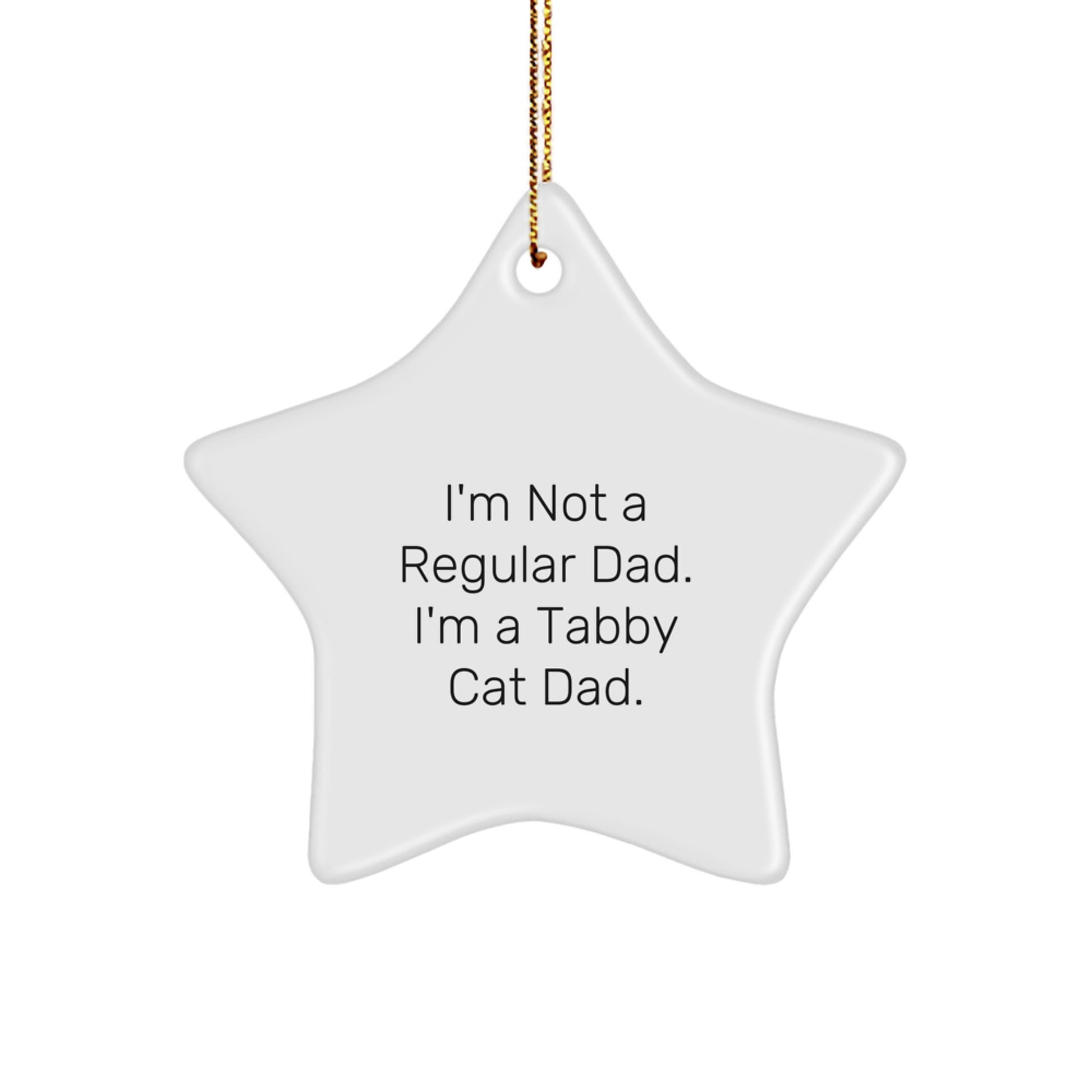 Tabby Cat Dad's Star Ornament, Funny Gifts from Men to Tabby Cat Lovers, Christmas Unique Presents for Tabby Cat Family - Image 1