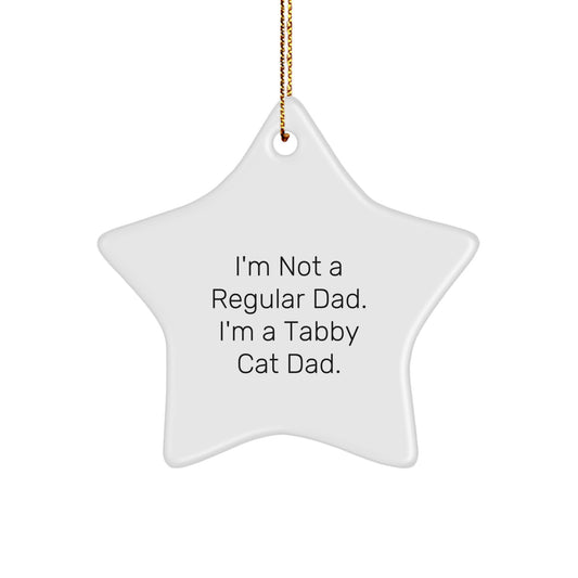 Tabby Cat Dad's Star Ornament, Funny Gifts from Men to Tabby Cat Lovers, Christmas Unique Presents for Tabby Cat Family - Image 1