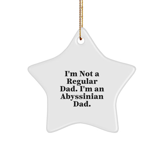 Abyssinian Cat Dad Star Ornament, Funny Quote Gifts from Men to Abyssinian Cat Lovers, Christmas Unique Gifts - Image 1