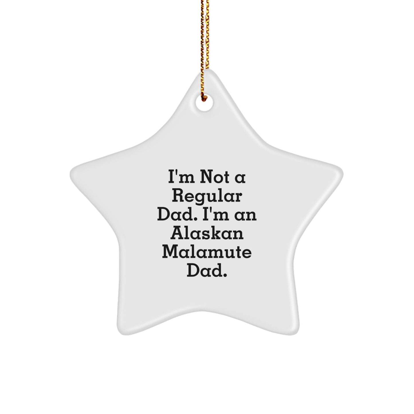 Alaskan Malamute Dog Star Ornament, Funny Christmas Unique Gifts from Dad for Malamute Lovers, White Star Shaped Decorative Hanging, Gifts from Men to Women - Image 1