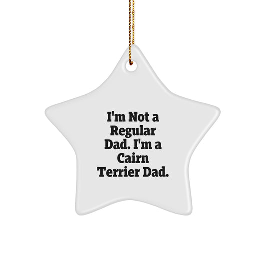 Cairn Terrier Dad's Funny Christmas Unique Gift Star Ornament, Gifts from Dad to Cairn Terrier Dog, Unique Men's Xmas Gift - Image 1