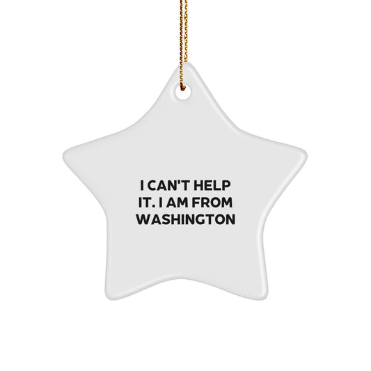 Washington Proud Star Ornament, Funny Quote Gifts for Men, Women, Friends, Coworkers, Family from Washington, Christmas Unique Treasures - Image 1