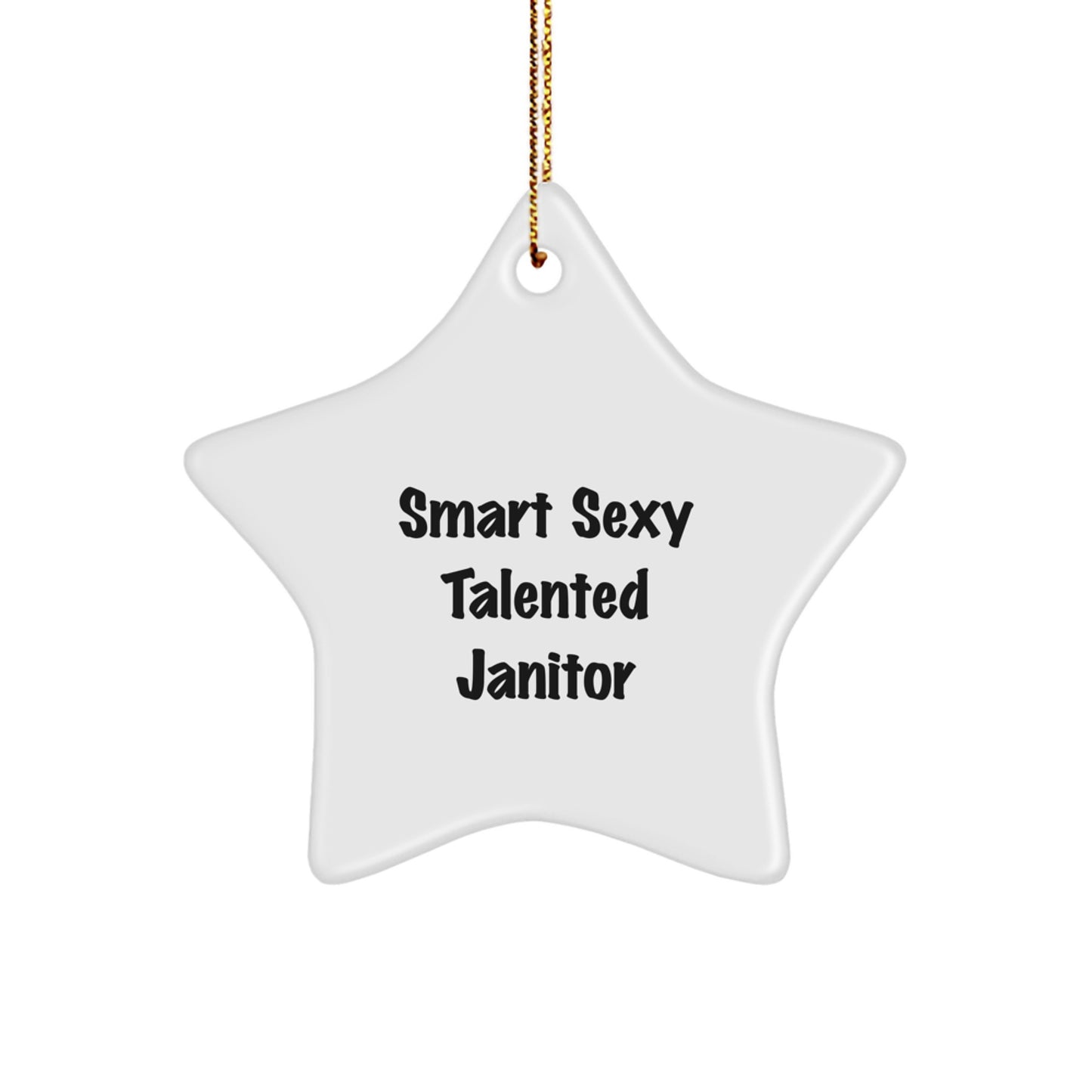 Smart Sexy Talented Janitor Star Ornament, Funny Janitor Gifts for Him, Gifts from Men to Coworkers, Perfect for Christmas - Image 1